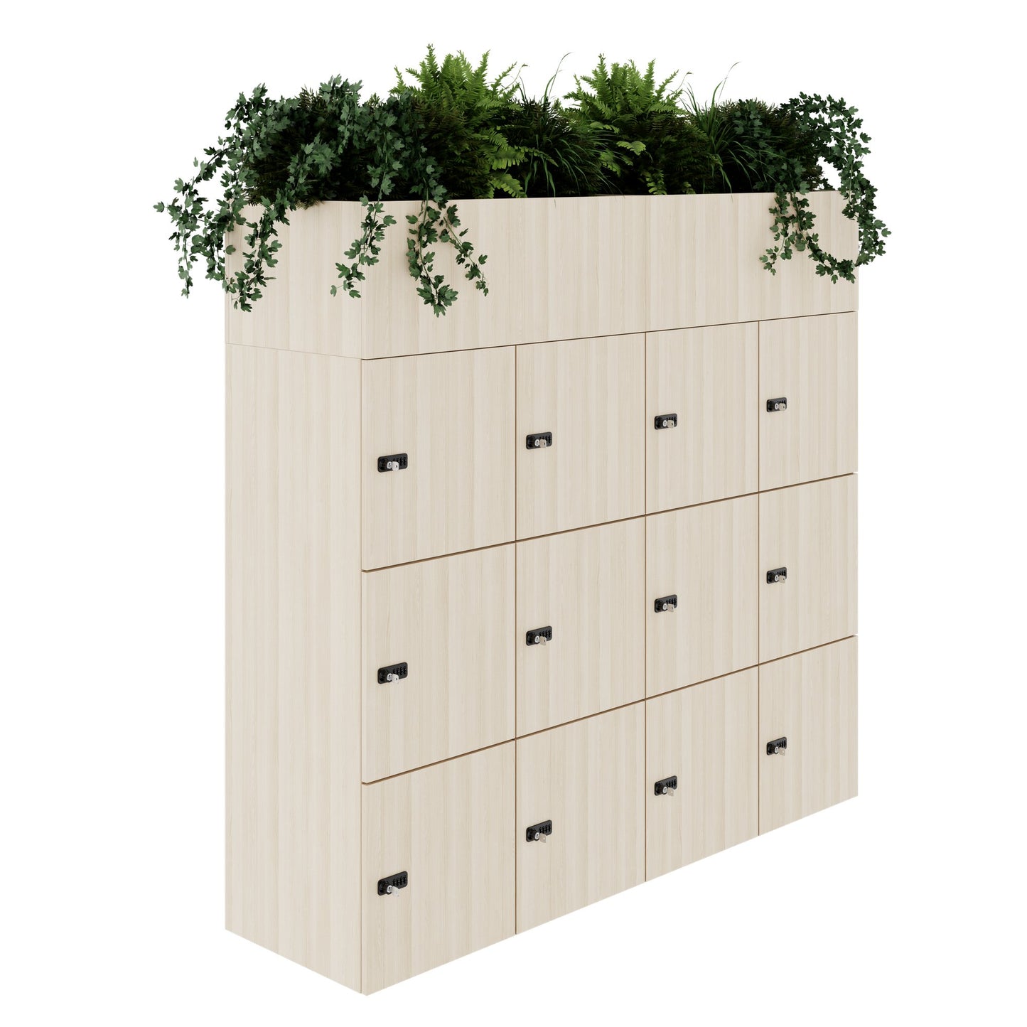 CHOICE Spind | 1800 x 1704 mm, 12 Schliessfächer, Blumenkästen, Sandesche