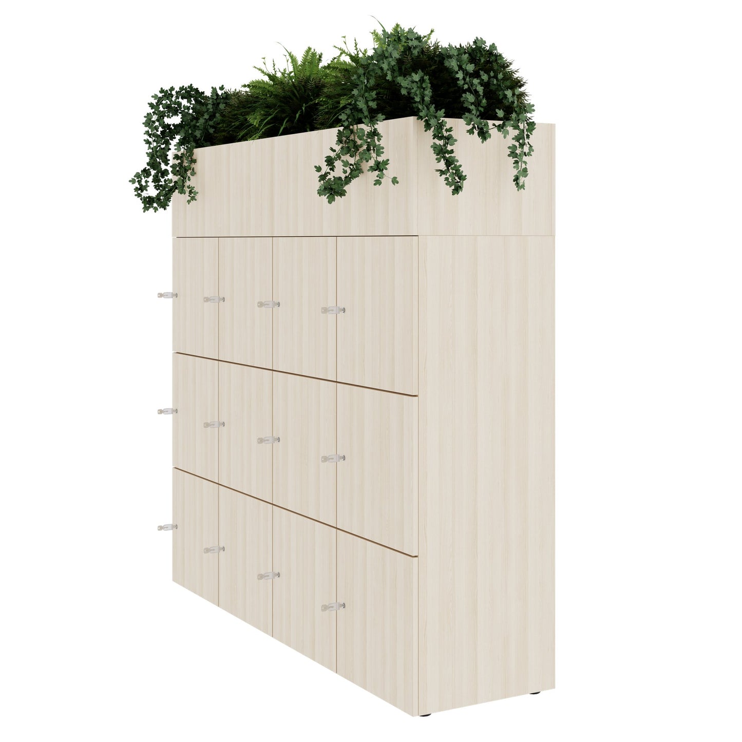 CHOICE Spind | 1800 x 1704 mm, 12 Schliessfächer, Blumenkästen, Sandesche