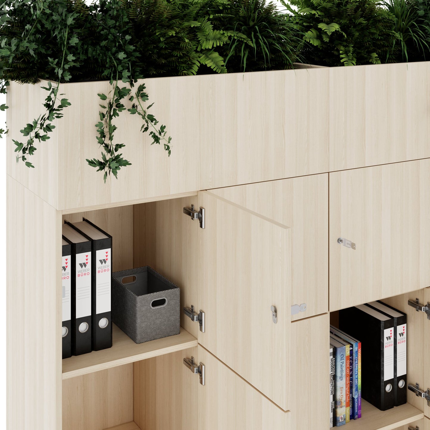 CHOICE Spind | 1800 x 1704 mm, 12 Schliessfächer, Blumenkästen, Sandesche