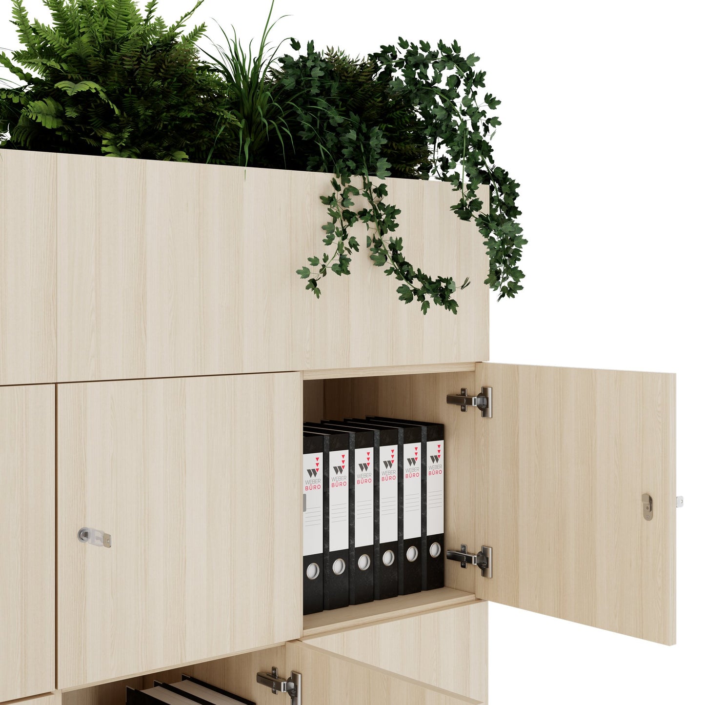 CHOICE Spind | 1800 x 1704 mm, 12 Schliessfächer, Blumenkästen, Sandesche