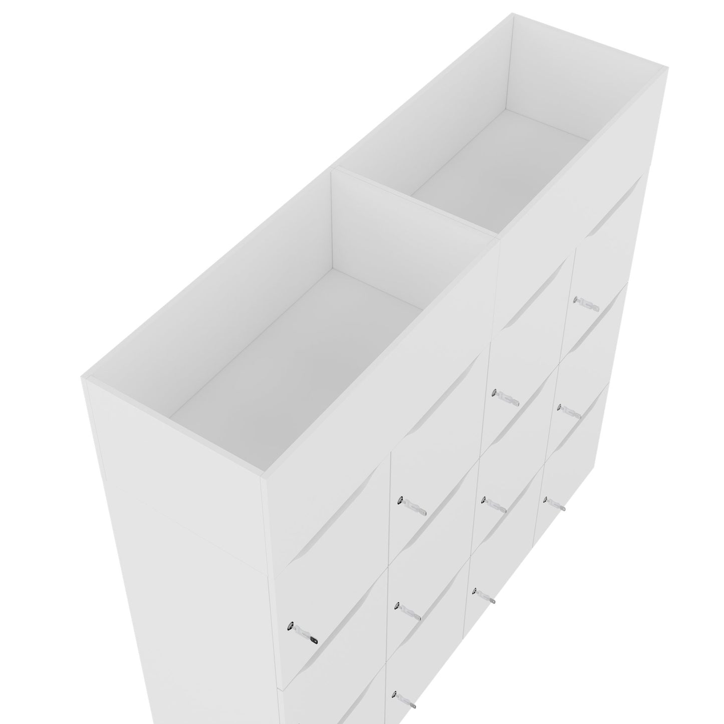 CHOICE Spind | 1800 x 1704 mm, 12 Schliessfächer, Blumenkästen, Weiss