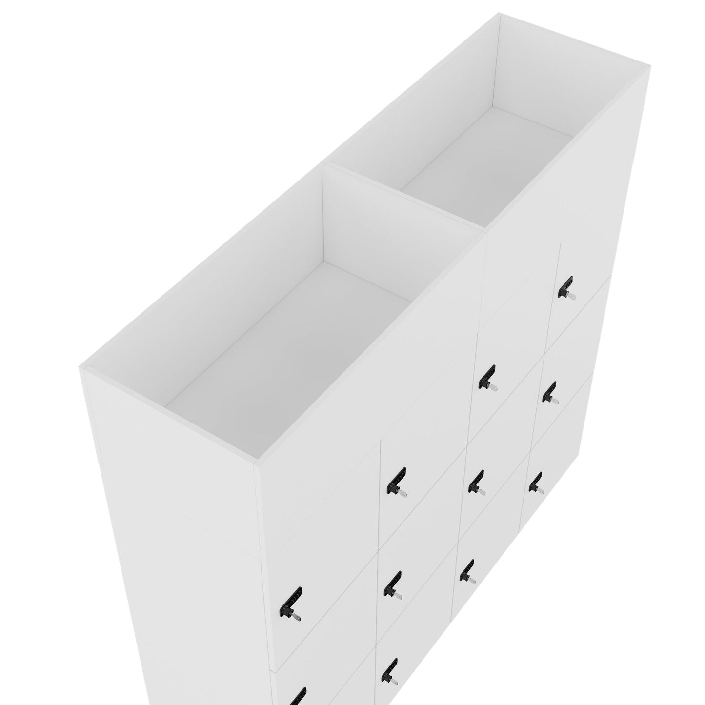 CHOICE Spind | 1800 x 1704 mm, 12 Schliessfächer, Blumenkästen, Weiss