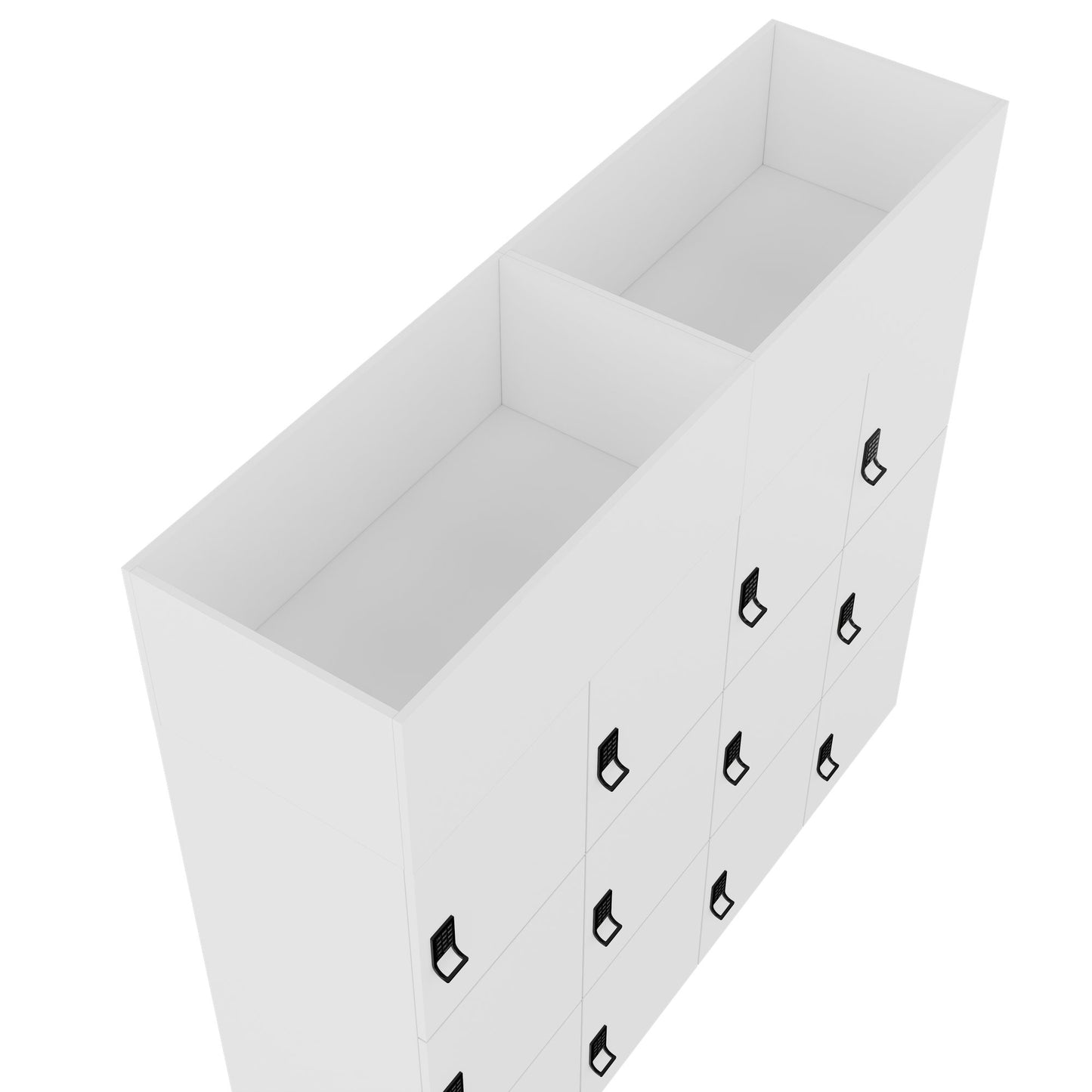 CHOICE Spind | 1800 x 1704 mm, 12 Schliessfächer, Blumenkästen, Weiss