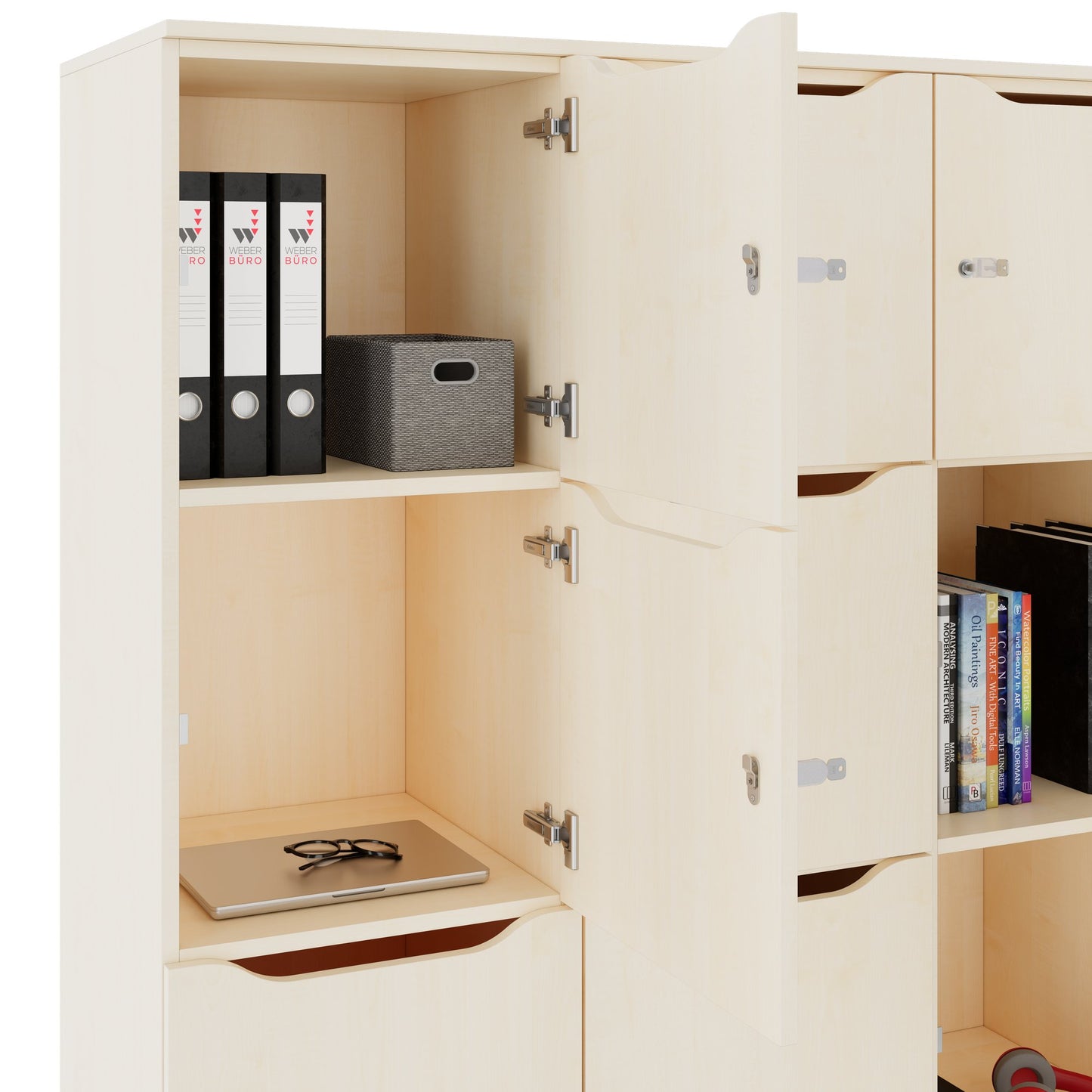 CHOICE Spind | 1804 x 1386 mm, 12 Schließfächer, Ahorn