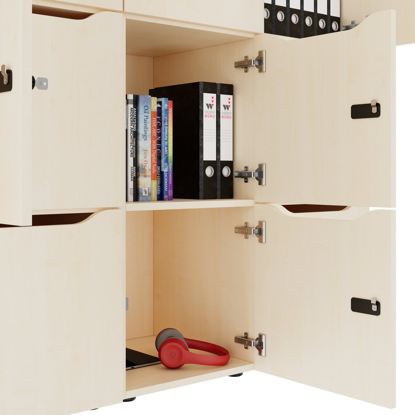 CHOICE Spind | 1804 x 1386 mm, 12 Schließfächer, Ahorn