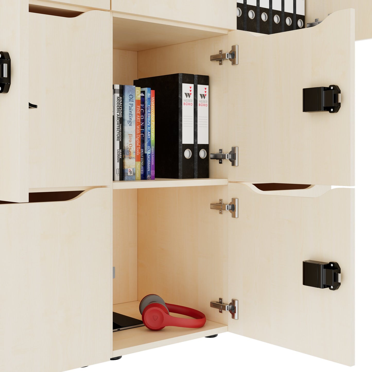 CHOICE Spind | 1804 x 1386 mm, 12 Schließfächer, Ahorn