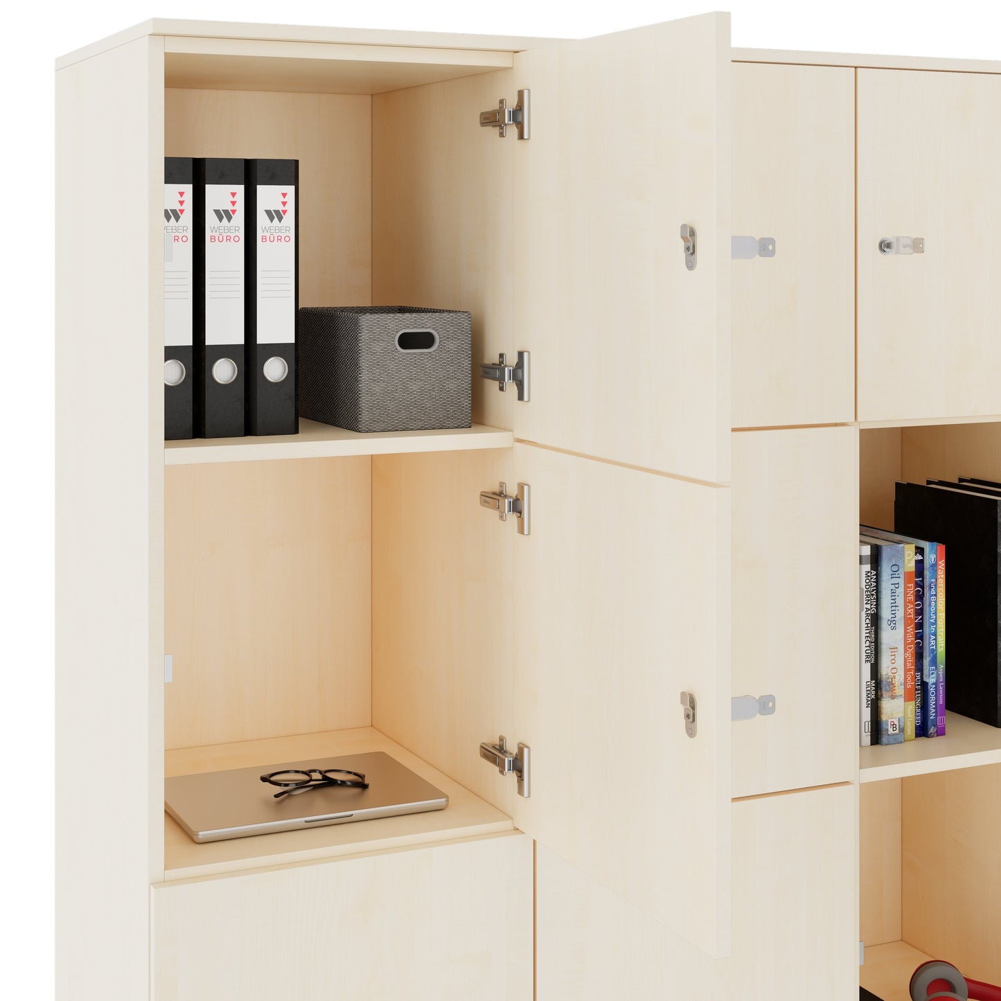 CHOICE Spind | 1804 x 1386 mm, 12 Schließfächer, Ahorn