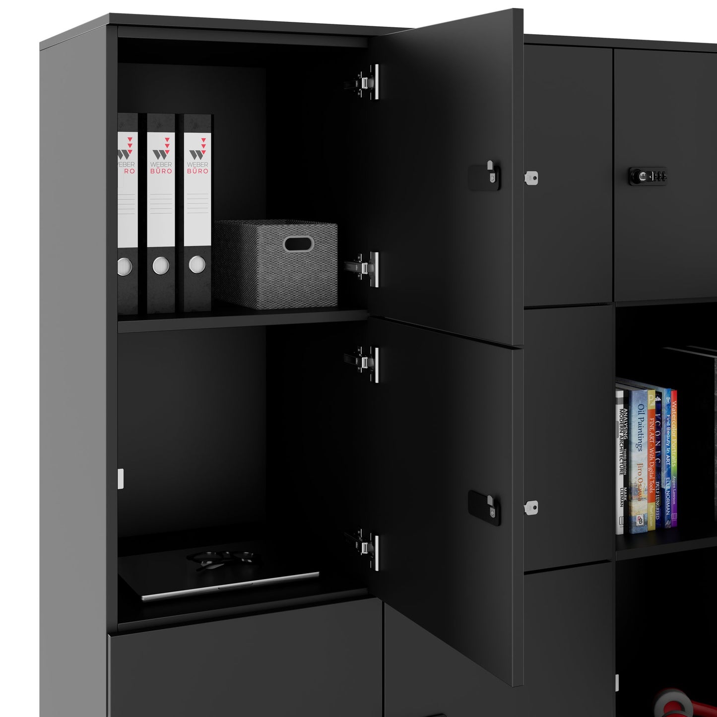 CHOICE Spind | 1804 x 1386 mm, 12 Schliessfächer, Anthrazit