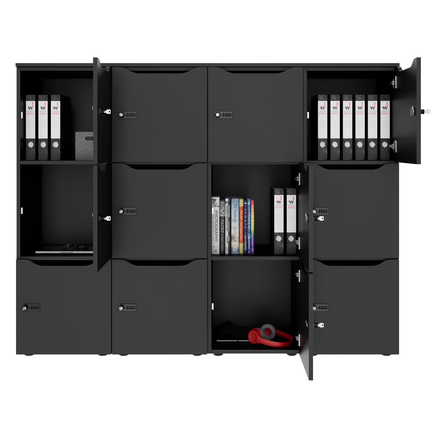 CHOICE Spind | 1804 x 1386 mm, 12 Schliessfächer, Anthrazit