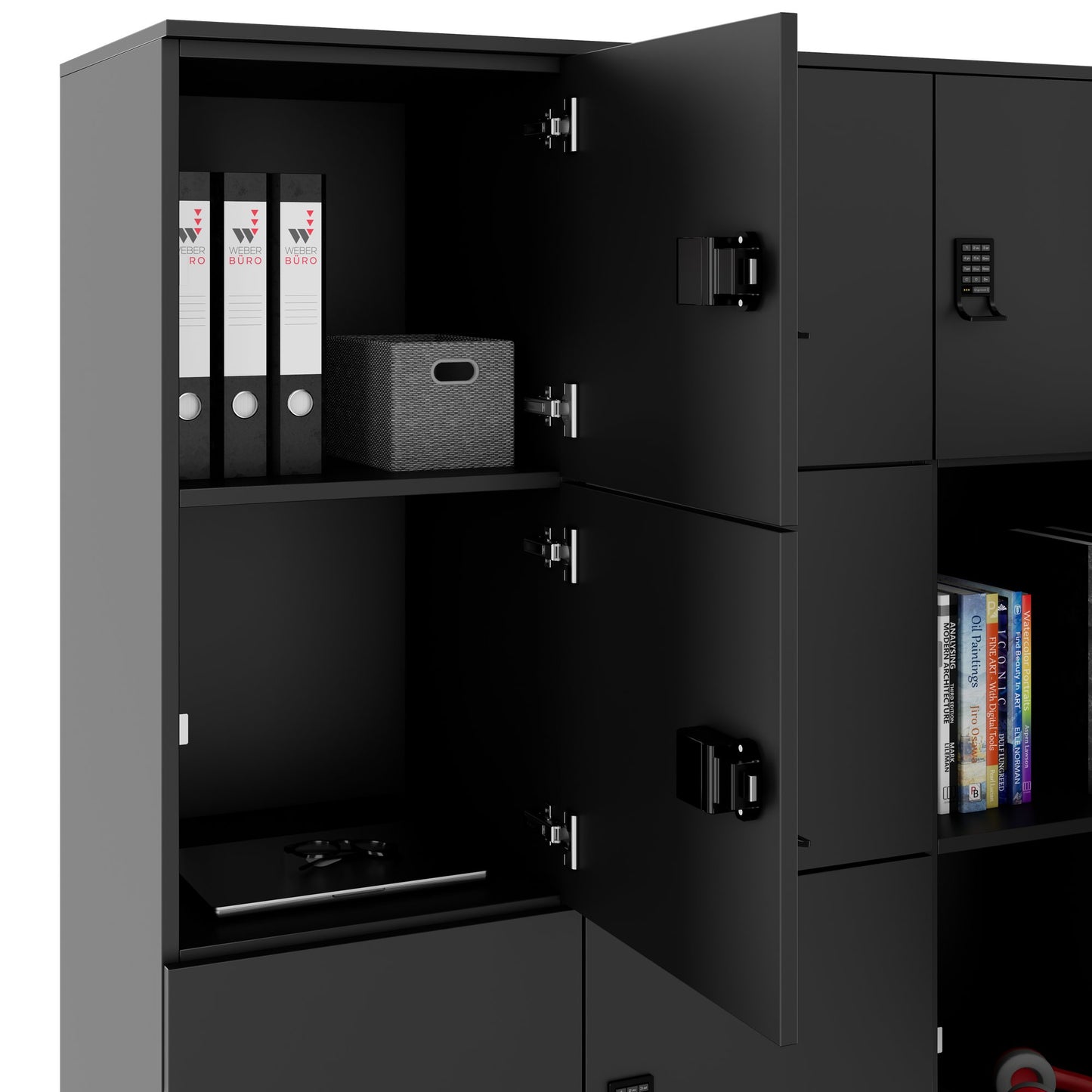 CHOICE Spind | 1804 x 1386 mm, 12 Schliessfächer, Anthrazit