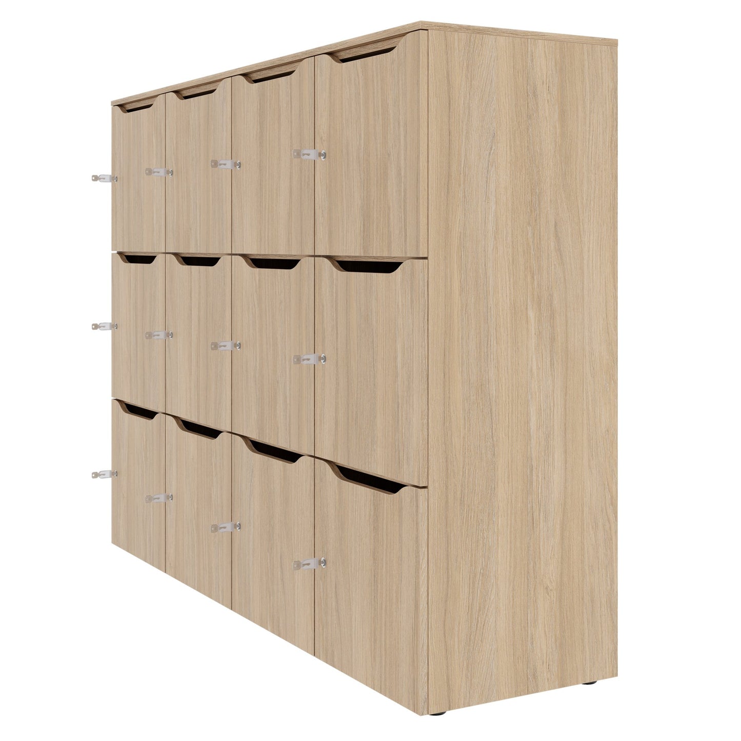 CHOICE Spind | 1804 x 1386 mm, 12 Schliessfächer, Bernsteineiche