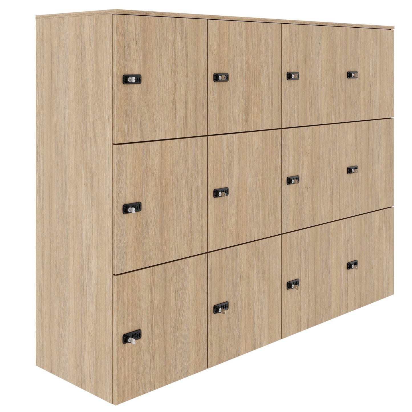 CHOICE Spind | 1804 x 1386 mm, 12 Schliessfächer, Bernsteineiche