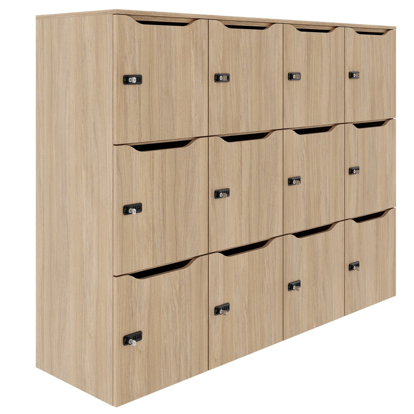 CHOICE Spind | 1804 x 1386 mm, 12 Schliessfächer, Bernsteineiche