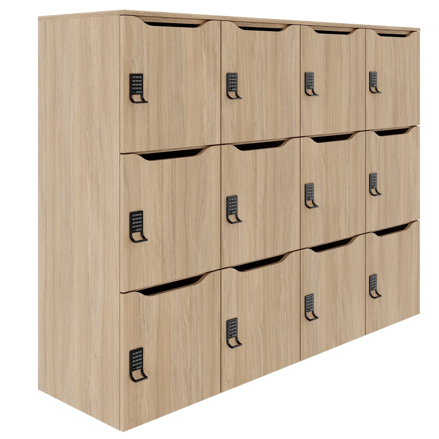 CHOICE Spind | 1804 x 1386 mm, 12 Schliessfächer, Bernsteineiche