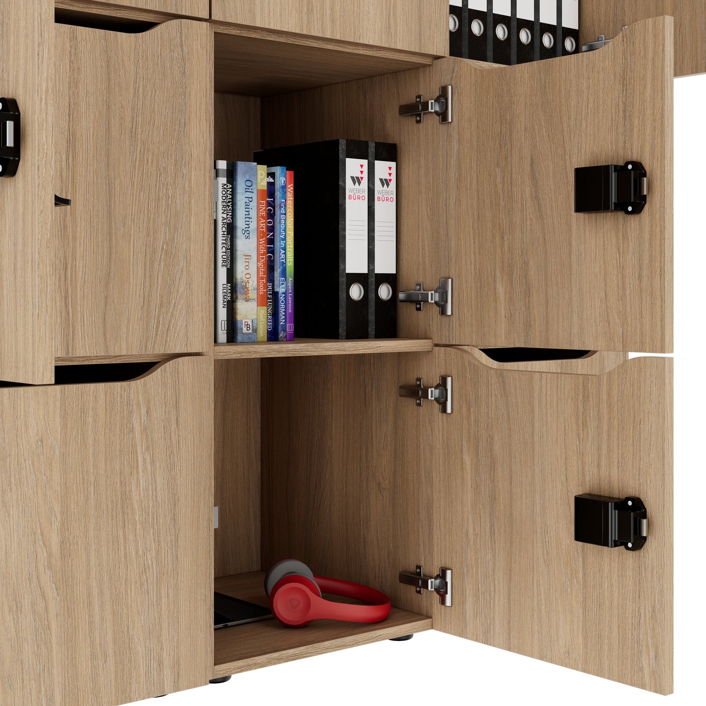 CHOICE Spind | 1804 x 1386 mm, 12 Schliessfächer, Bernsteineiche