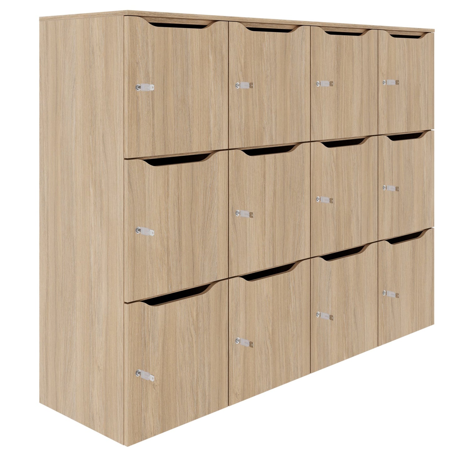 CHOICE Spind | 1804 x 1386 mm, 12 Schliessfächer, Bernsteineiche