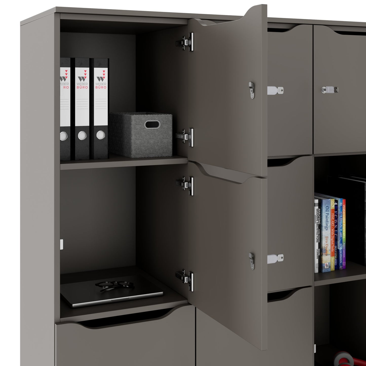 CHOICE Spind | 1804 x 1386 mm, 12 Schließfächer, Cubanitgrau