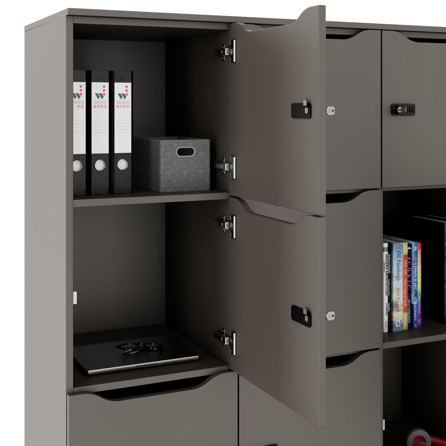 CHOICE Spind | 1804 x 1386 mm, 12 Schließfächer, Cubanitgrau