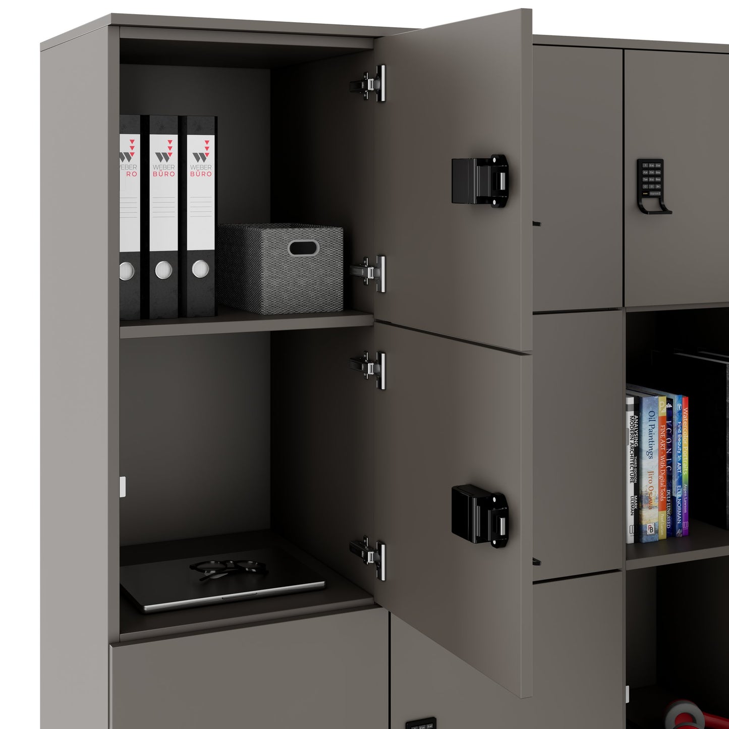 CHOICE Spind | 1804 x 1386 mm, 12 Schließfächer, Cubanitgrau