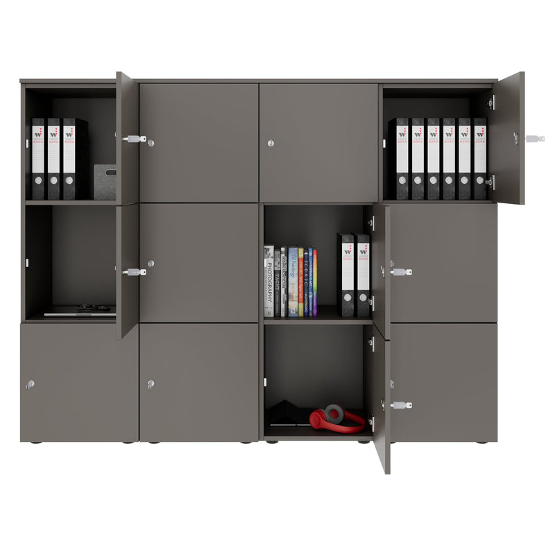 Armoire CHOICE | 1804 x 1386 mm, 12 casiers, gris cubanite - 2 Main Image