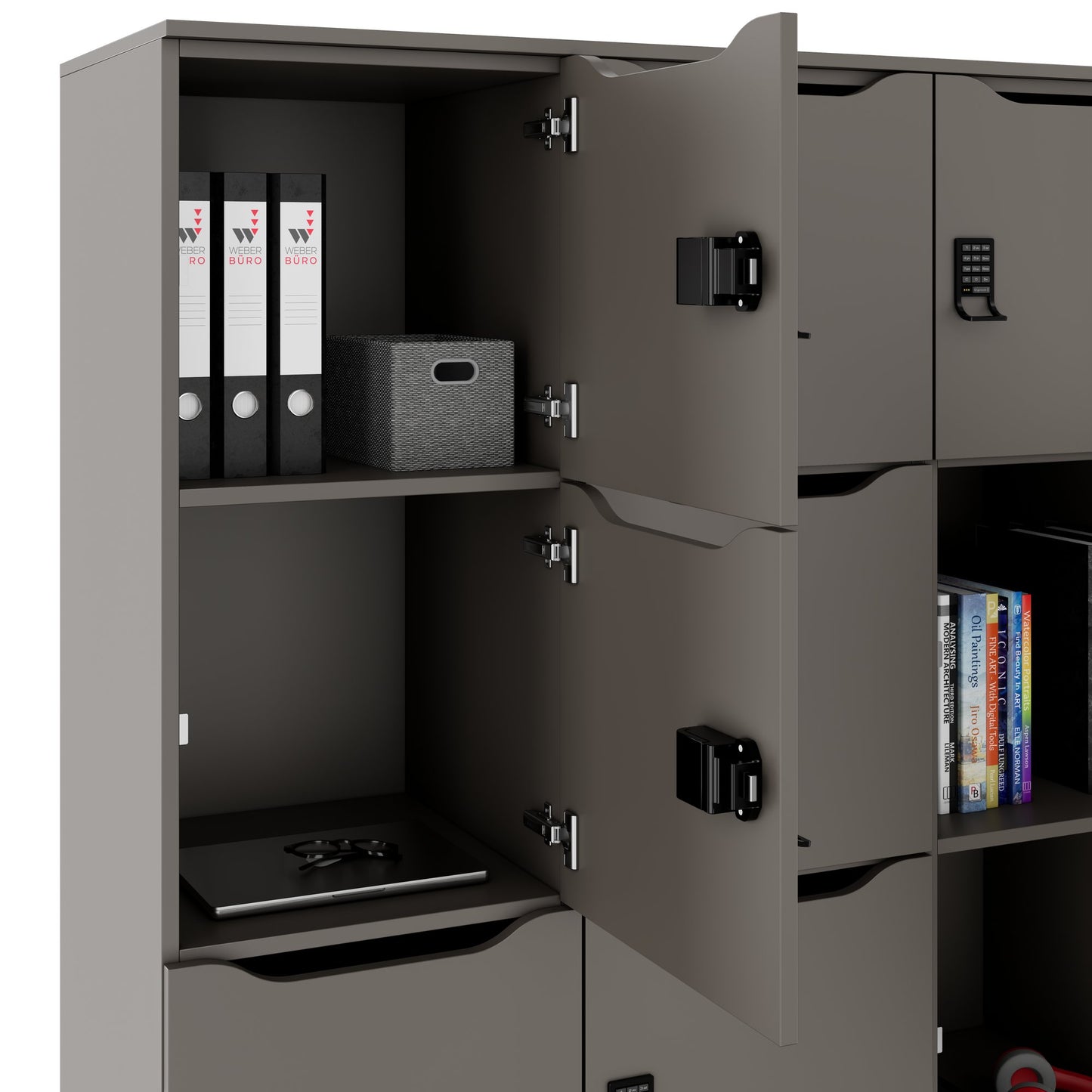 CHOICE Spind | 1804 x 1386 mm, 12 Schließfächer, Cubanitgrau