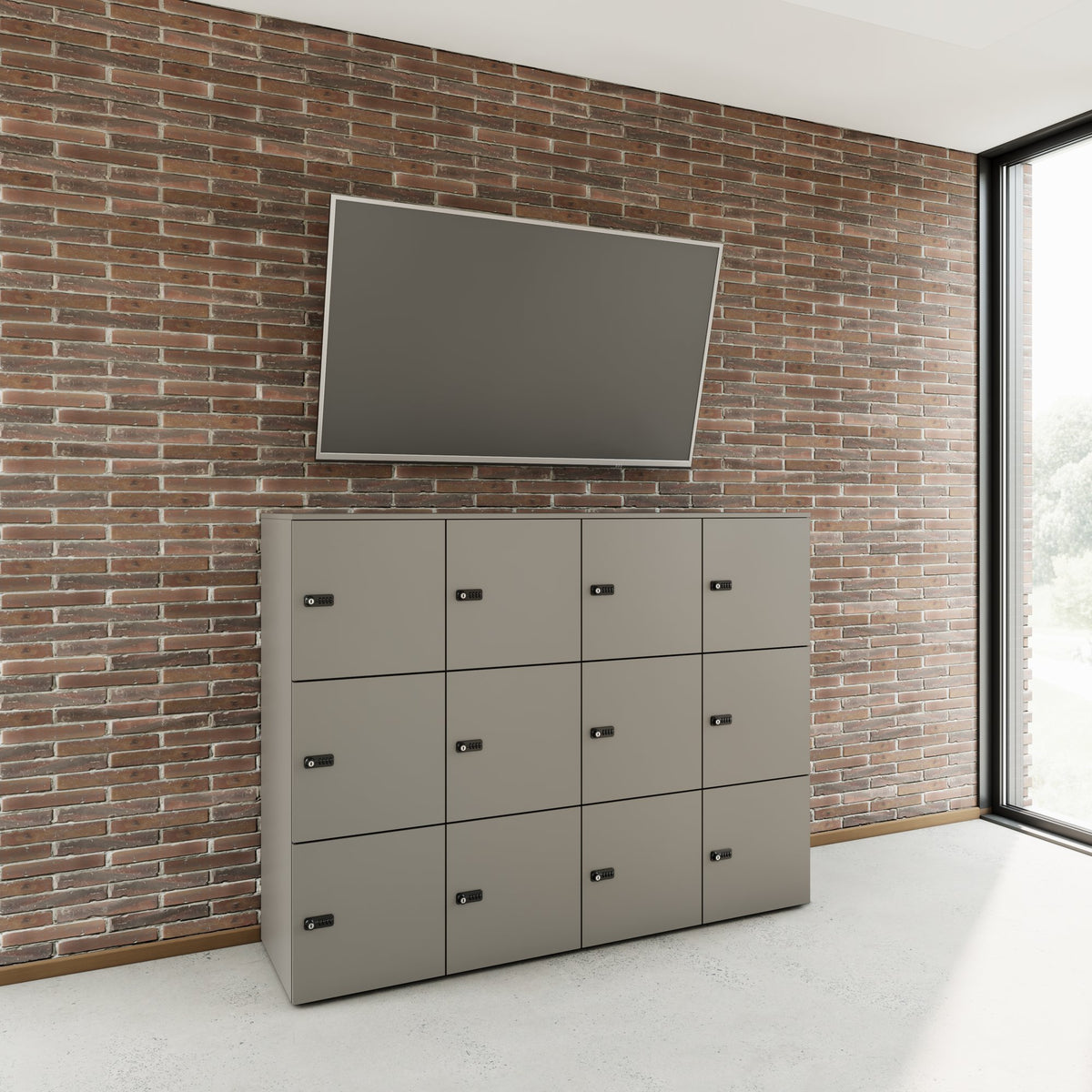 Armoire CHOICE | 1804 x 1386 mm, 12 casiers, gris cubanite - 8 Lightbox Main Image