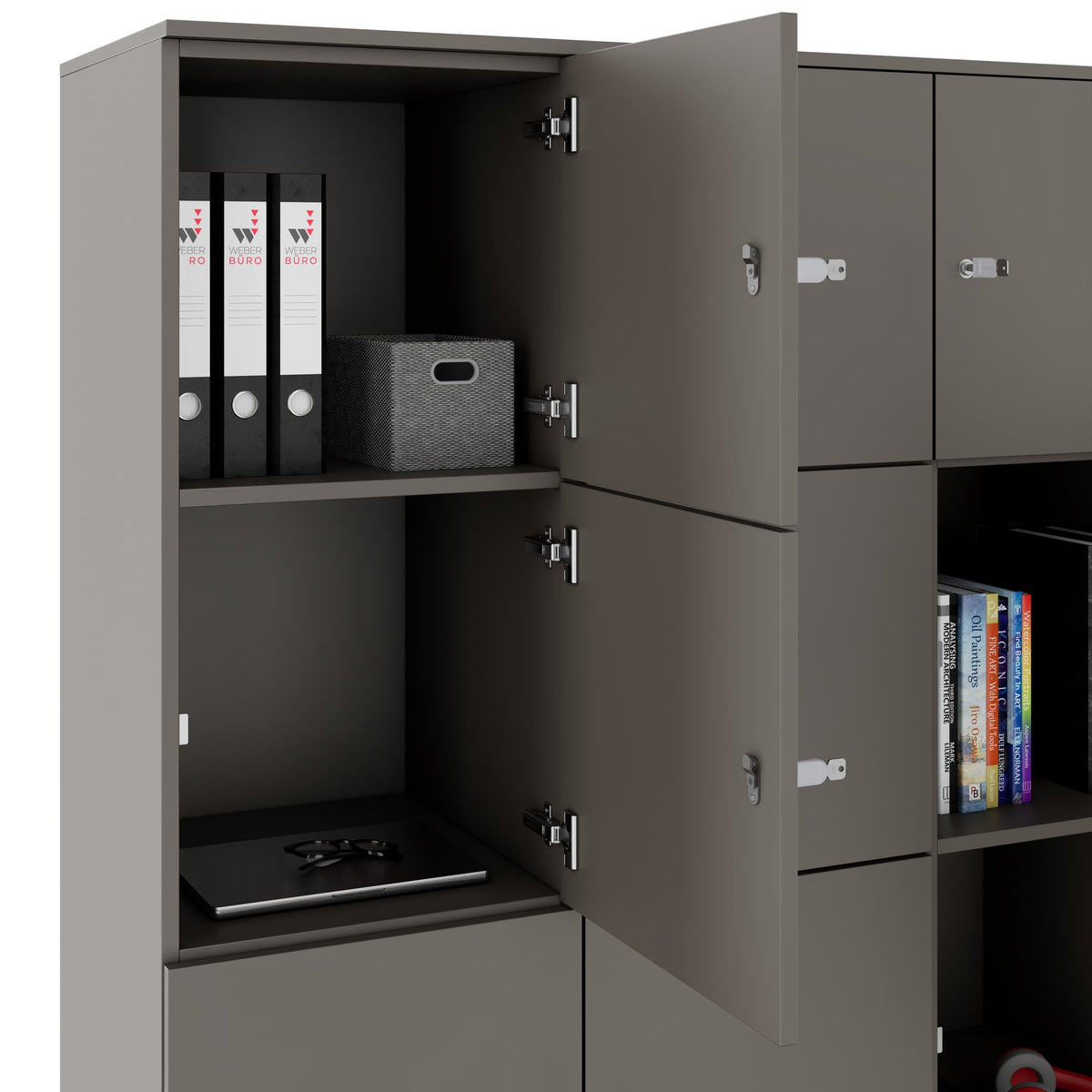 Armoire CHOICE | 1804 x 1386 mm, 12 casiers, gris cubanite - 4 Lightbox Main Image