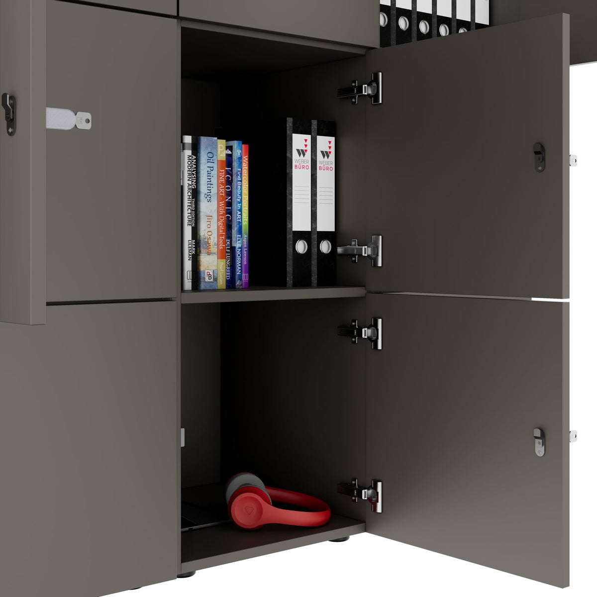 Armoire CHOICE | 1804 x 1386 mm, 12 casiers, gris cubanite - 5 Lightbox Main Image