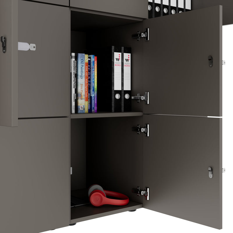 Armoire CHOICE | 1804 x 1386 mm, 12 casiers, gris cubanite - 5 Main Image