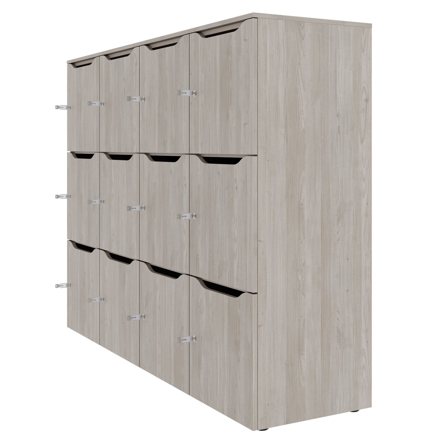 CHOICE Spind | 1804 x 1386 mm, 12 Schließfächer, Nordeiche grau