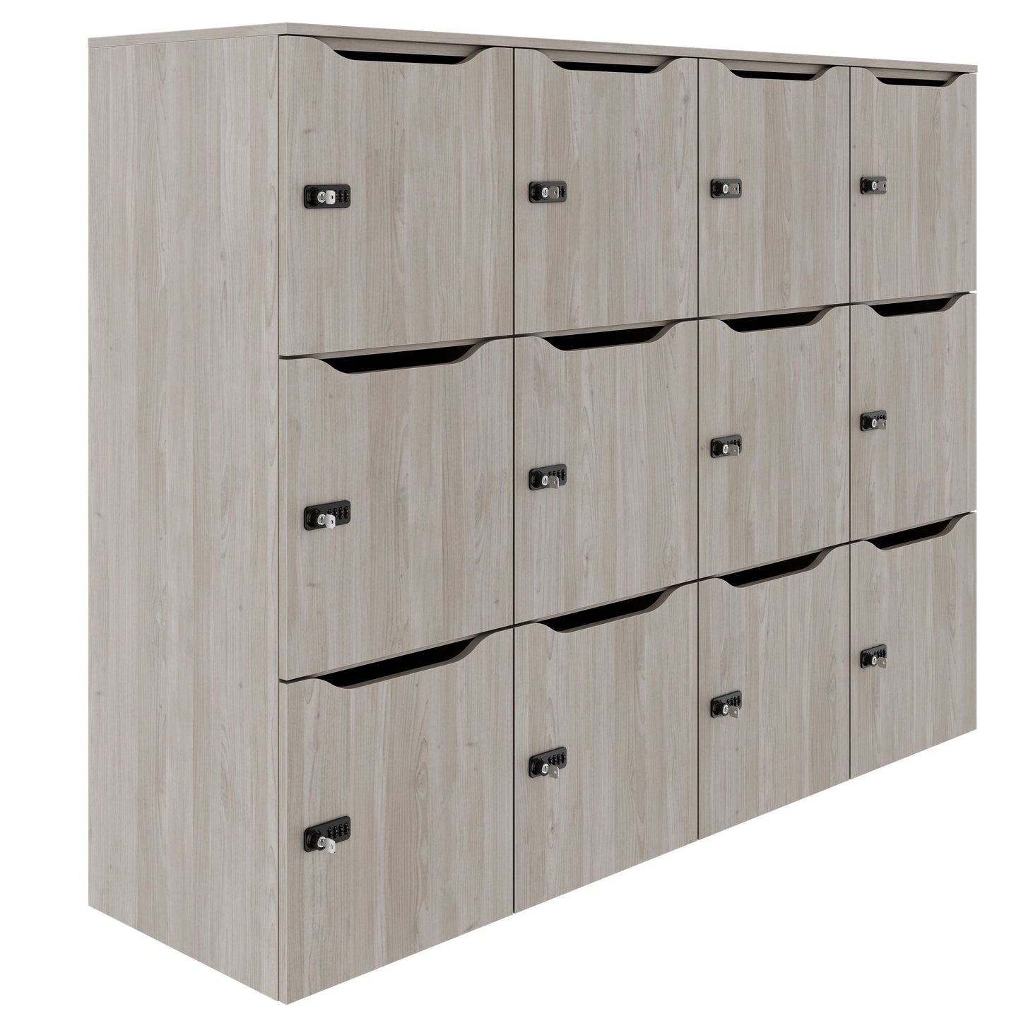 CHOICE Spind | 1804 x 1386 mm, 12 Schließfächer, Nordeiche grau