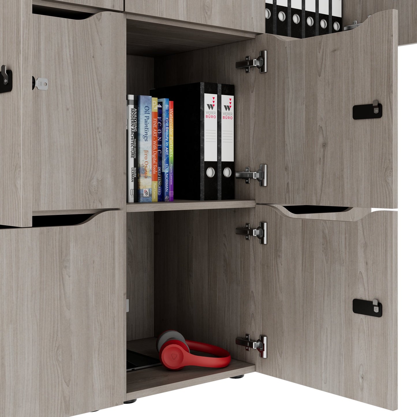 CHOICE Spind | 1804 x 1386 mm, 12 Schließfächer, Nordeiche grau