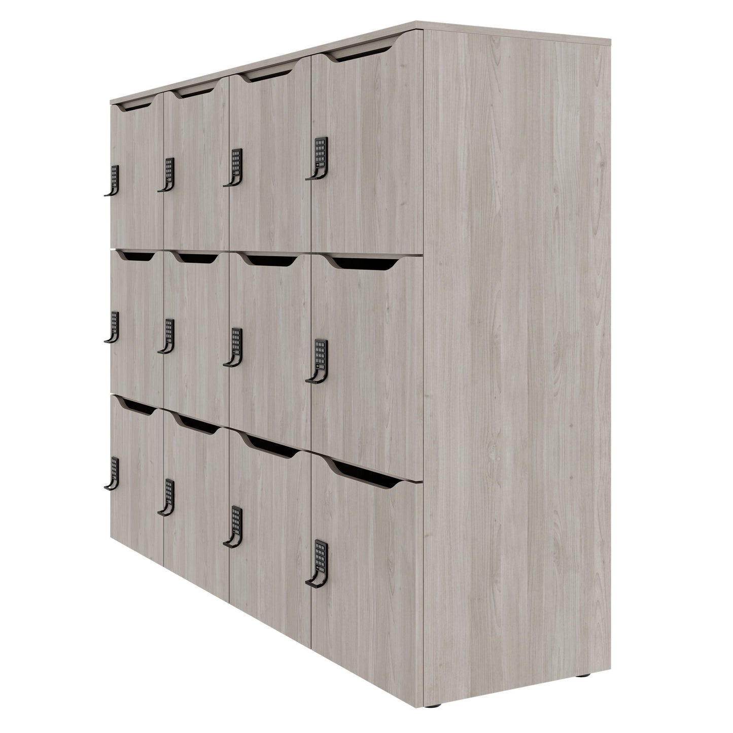 CHOICE Spind | 1804 x 1386 mm, 12 Schließfächer, Nordeiche grau