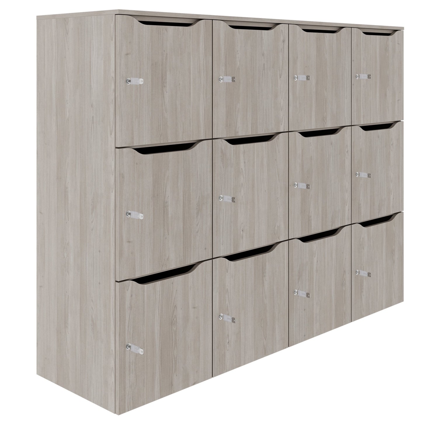 CHOICE Spind | 1804 x 1386 mm, 12 Schließfächer, Nordeiche grau
