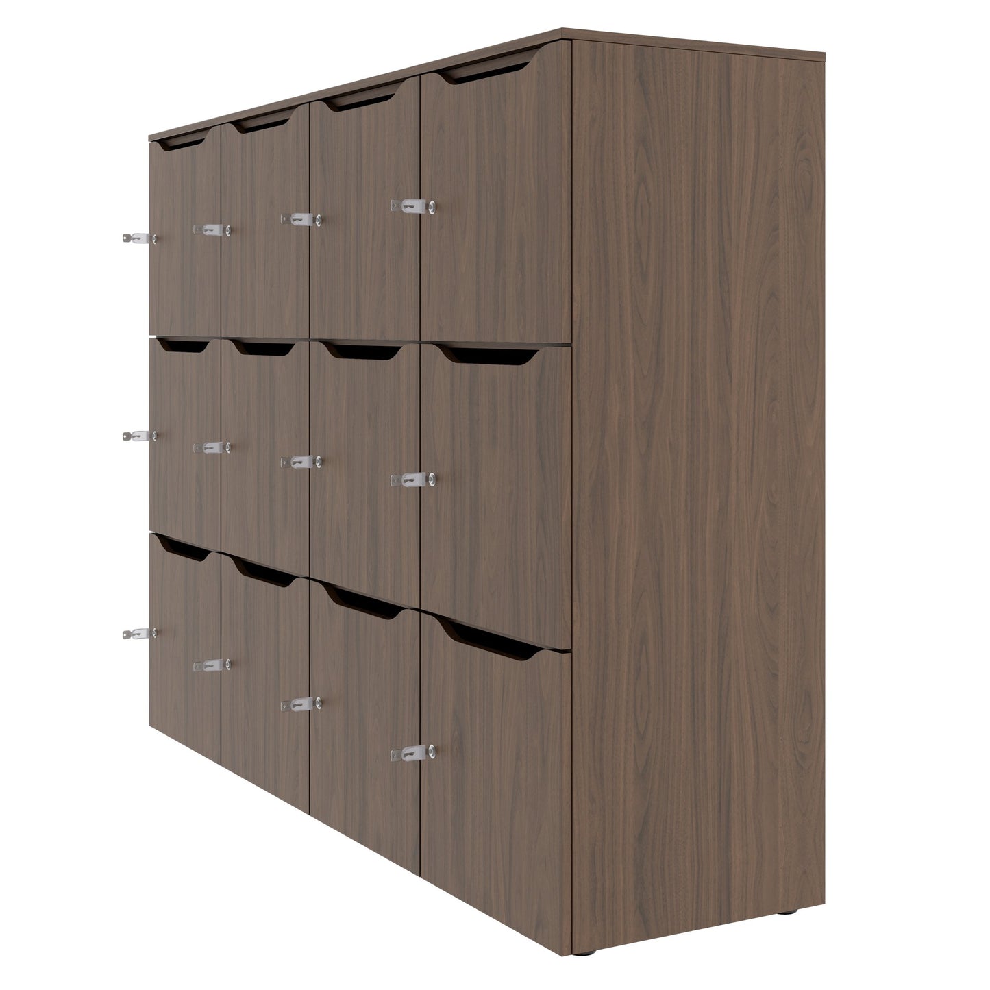 CHOICE Spind | 1804 x 1386 mm, 12 Schließfächer, Nussbaum