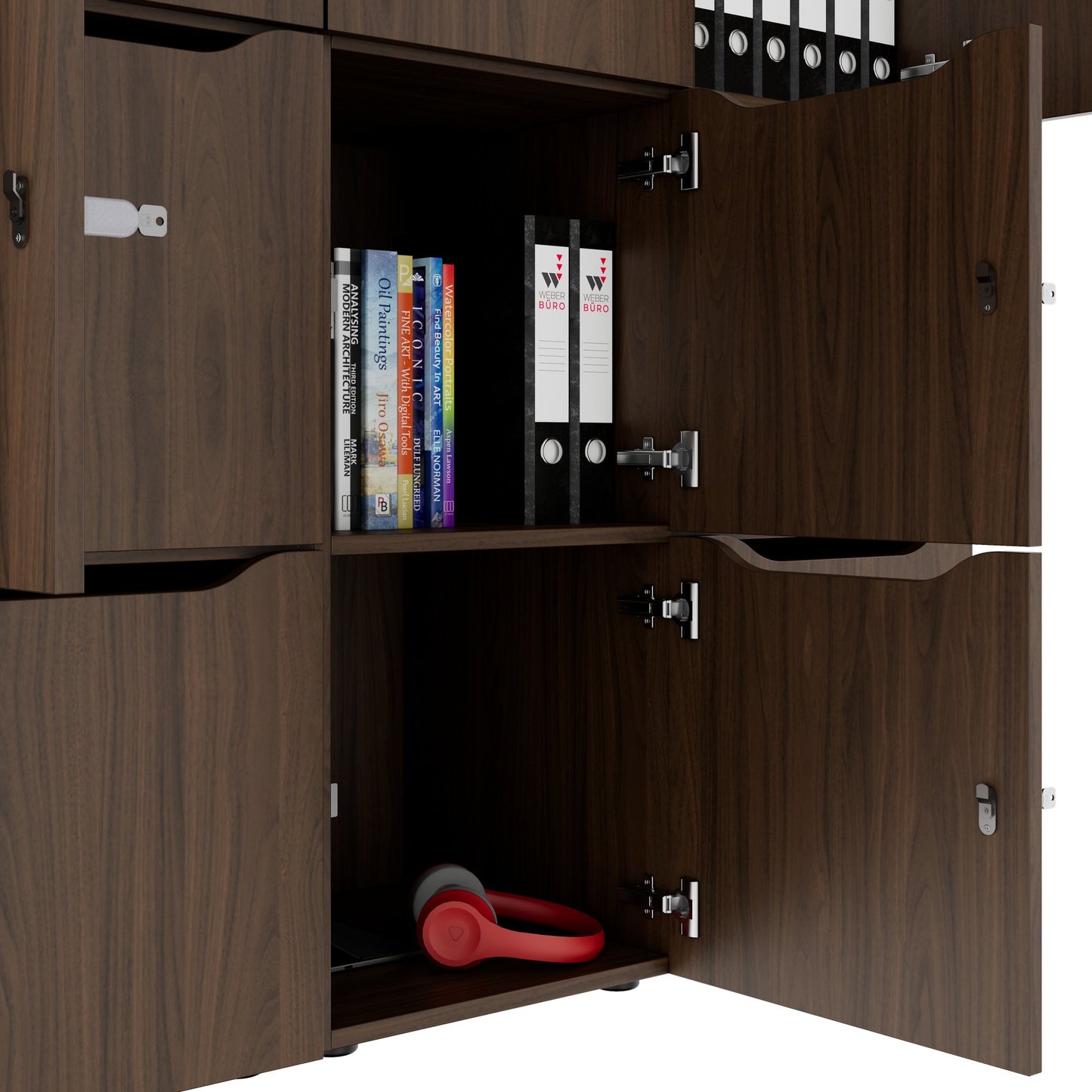 CHOICE Spind | 1804 x 1386 mm, 12 Schließfächer, Nussbaum