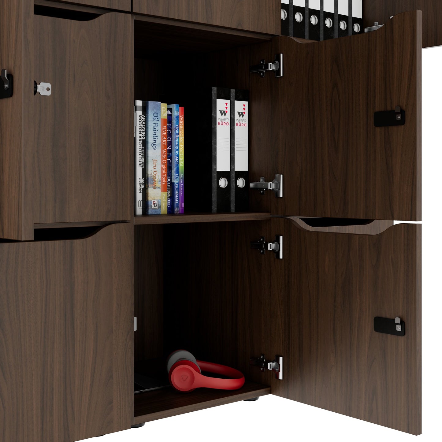 CHOICE Spind | 1804 x 1386 mm, 12 Schließfächer, Nussbaum