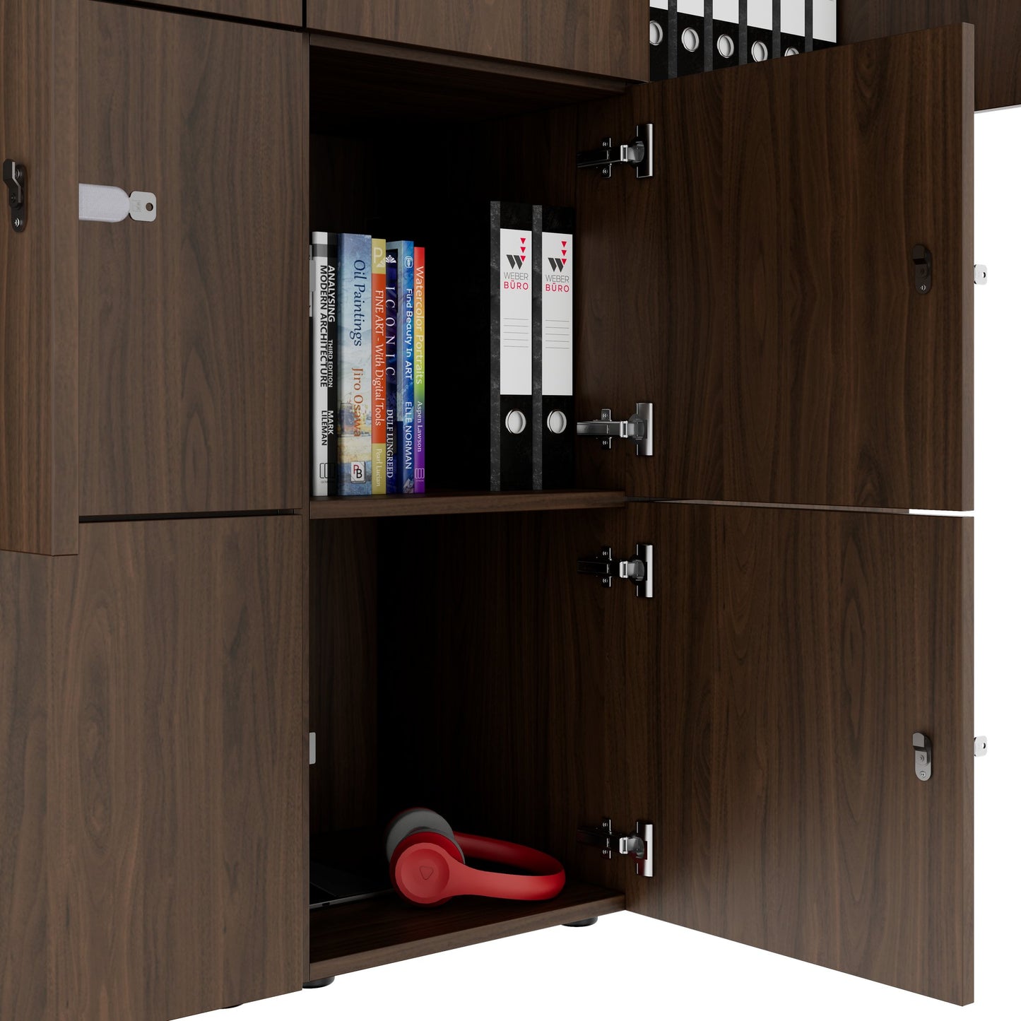 CHOICE Spind | 1804 x 1386 mm, 12 Schließfächer, Nussbaum