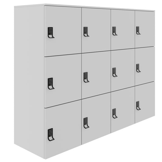 CHOICE Spind | 1804 x 1386 mm, 12 Schliessfächer, Perlgrau