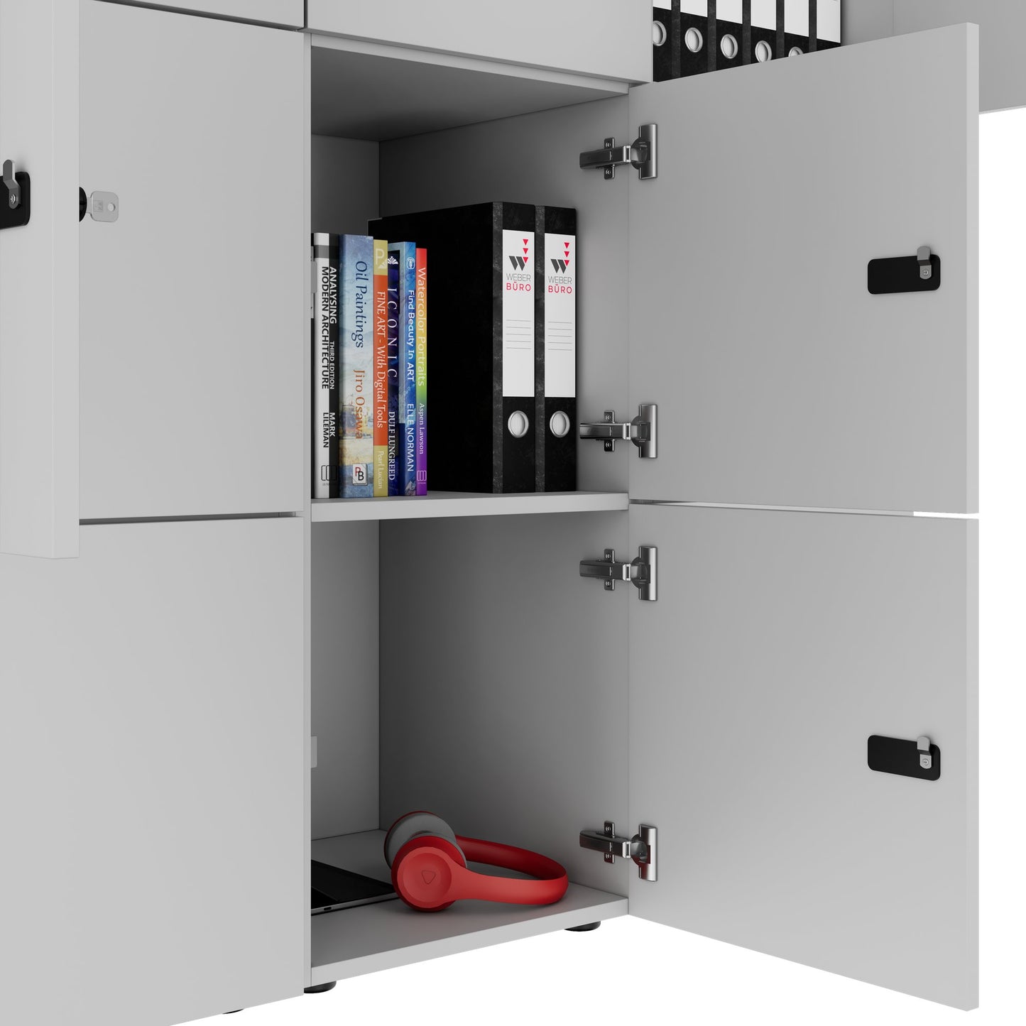 CHOICE Spind | 1804 x 1386 mm, 12 Schliessfächer, Perlgrau