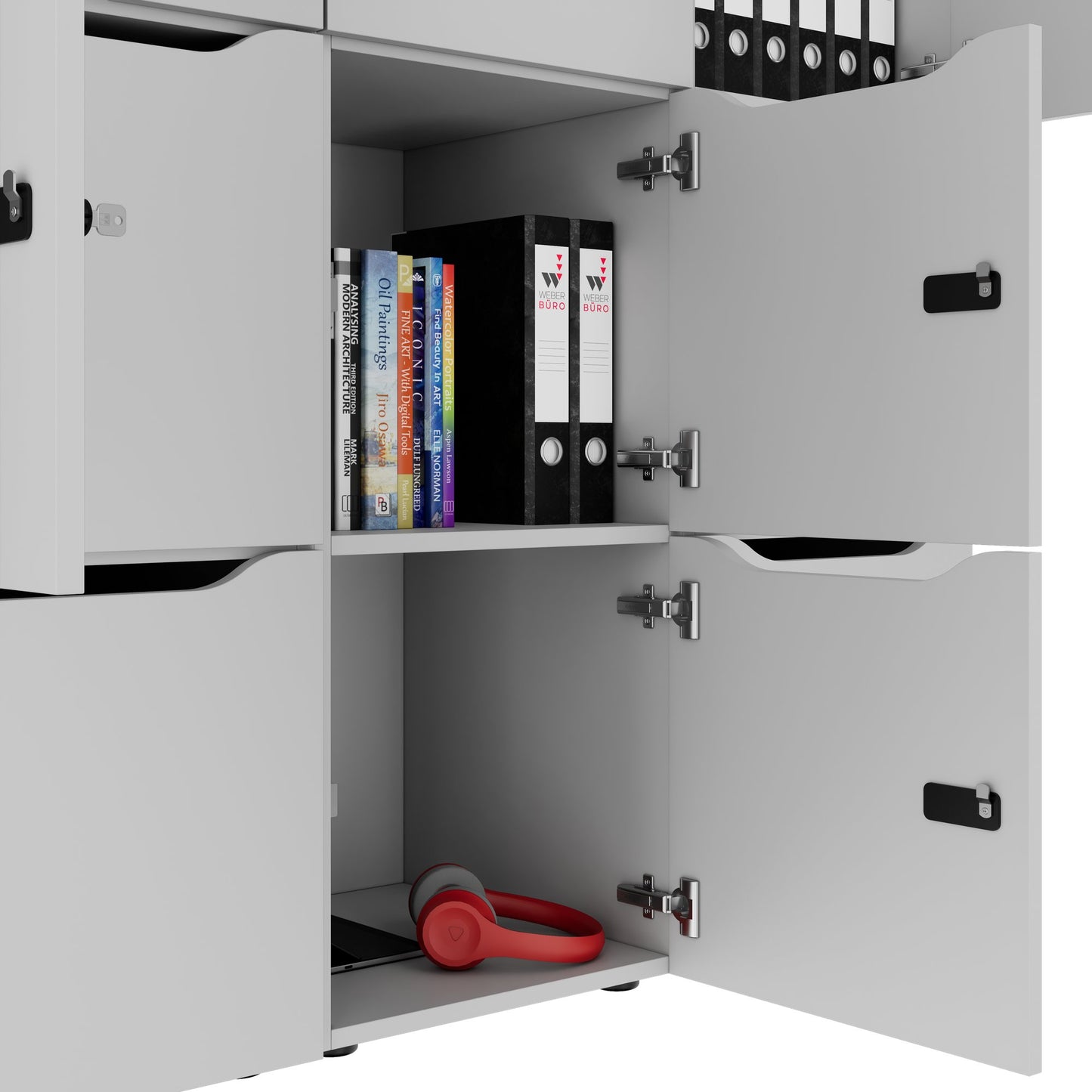 CHOICE Spind | 1804 x 1386 mm, 12 Schliessfächer, Perlgrau