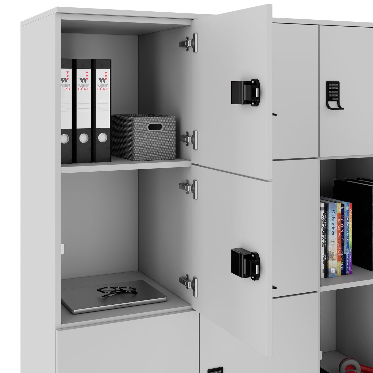 CHOICE Spind | 1804 x 1386 mm, 12 Schliessfächer, Perlgrau