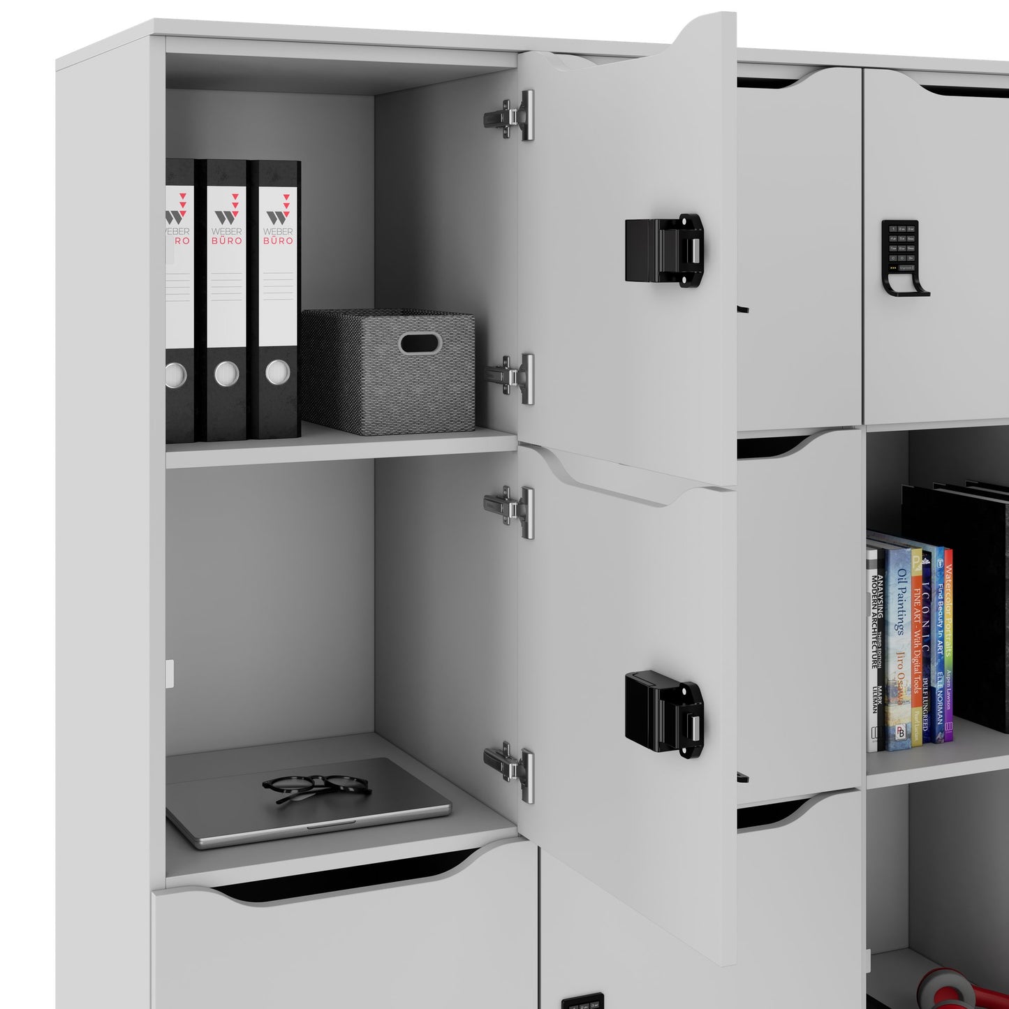 CHOICE Spind | 1804 x 1386 mm, 12 Schliessfächer, Perlgrau