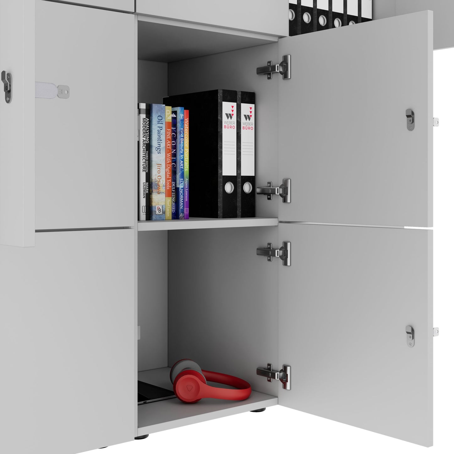 CHOICE Spind | 1804 x 1386 mm, 12 Schliessfächer, Perlgrau
