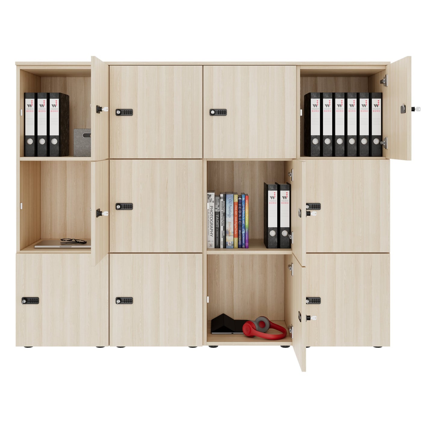 CHOICE Spind | 1804 x 1386 mm, 12 Schließfächer, Sandesche