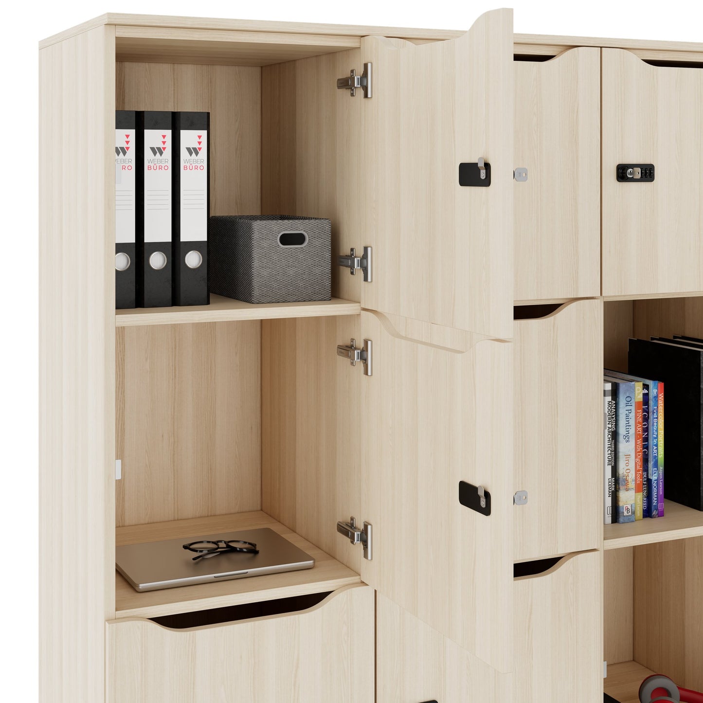 CHOICE Spind | 1804 x 1386 mm, 12 Schließfächer, Sandesche