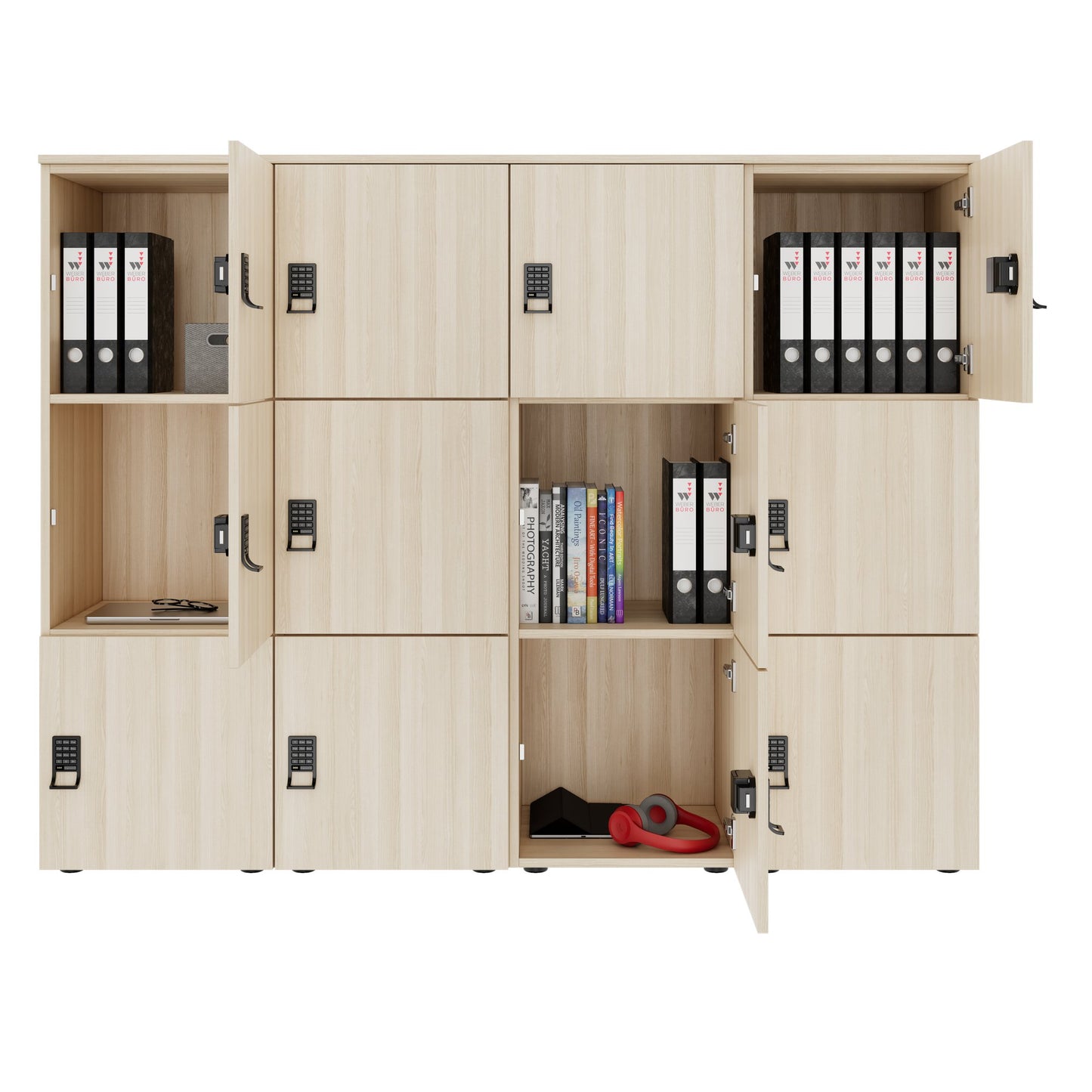 CHOICE Spind | 1804 x 1386 mm, 12 Schließfächer, Sandesche