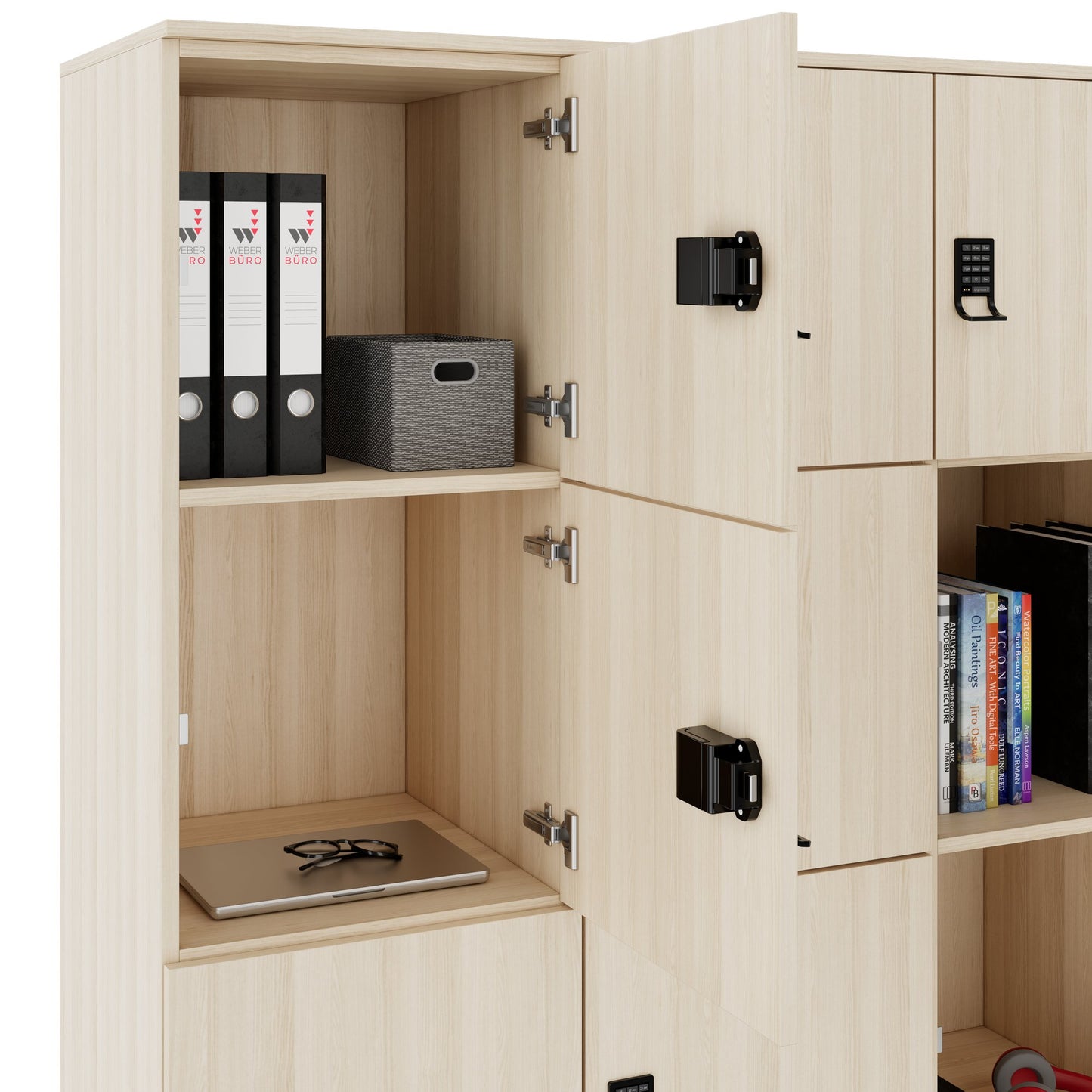 CHOICE Spind | 1804 x 1386 mm, 12 Schließfächer, Sandesche