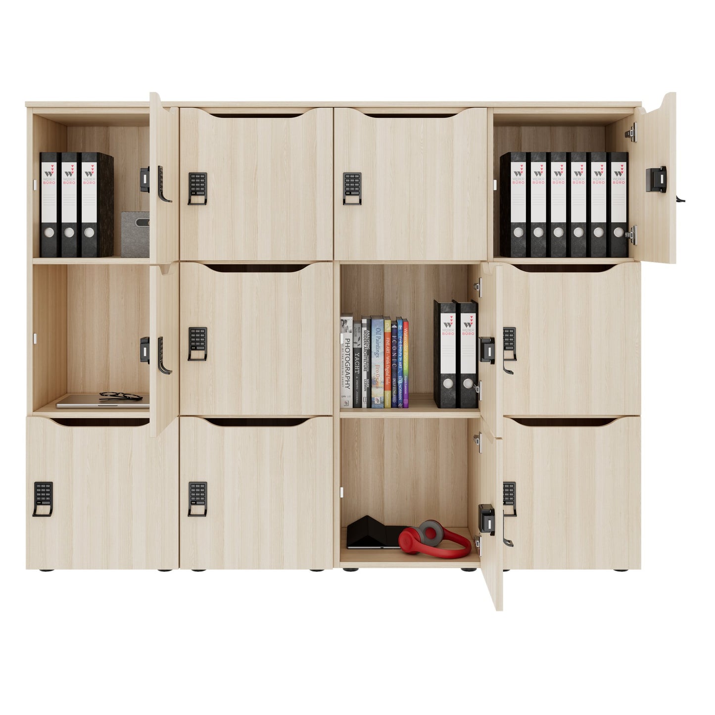 CHOICE Spind | 1804 x 1386 mm, 12 Schließfächer, Sandesche