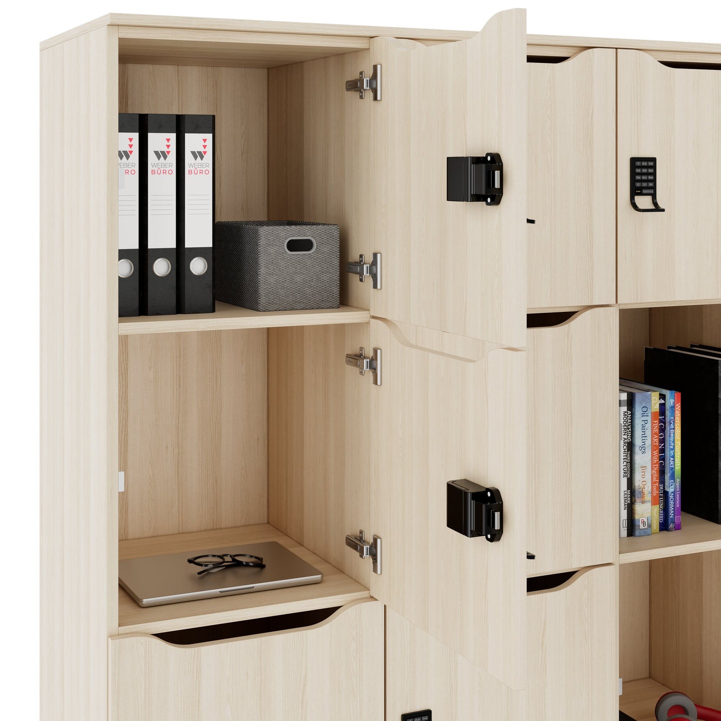 CHOICE Spind | 1804 x 1386 mm, 12 Schließfächer, Sandesche